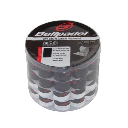 Bullpadel overgrips 50 stuks zwart & wit