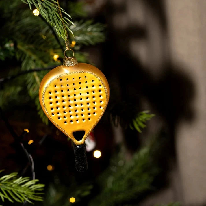 Padelracket Kerstornament Goud | Padellic
