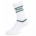 Padellic Prestige witte padelsok met groene details en extra demping
