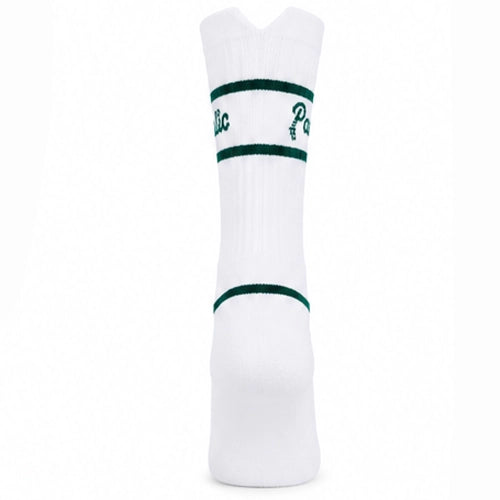 Witte Padellic padelsok met groene details en comfortabele pasvorm